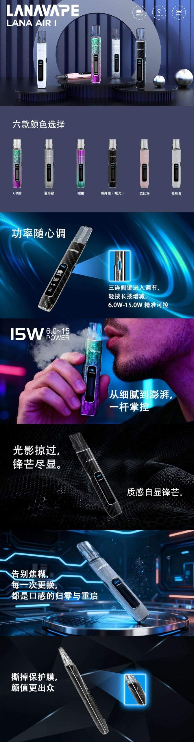 LANA AIR 鐳射款主機:支援 RELX 一代煙彈可調功率設備 LANA AIR 鐳射款主機:支援 RELX 一代煙彈可調功率設備