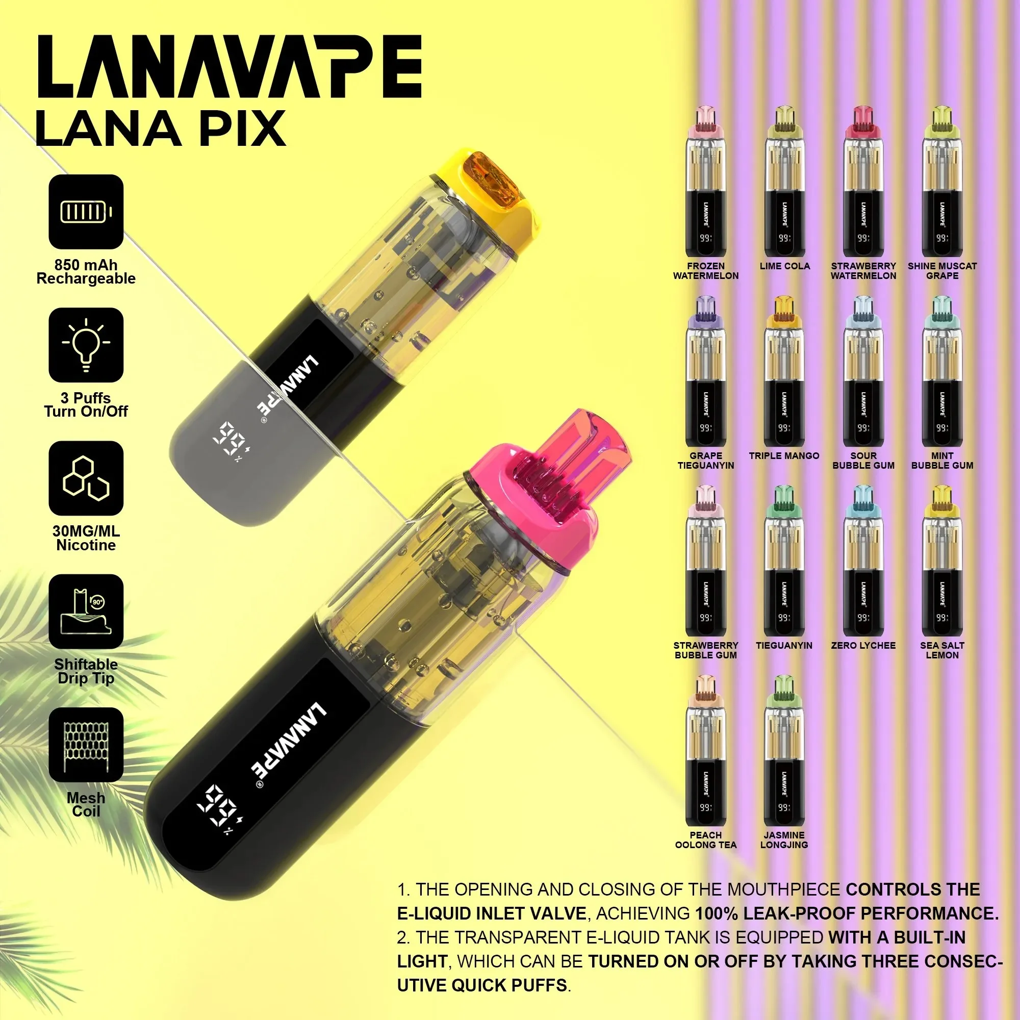 lana-pix-20000-puffs-商品規格及口味展示